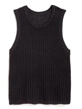 PLUS SIZE OPEN-STITCH SLEEVELESS SWEATER
